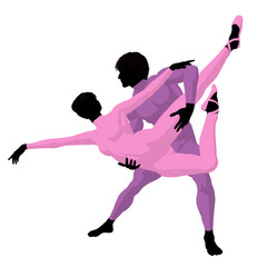 Ballet Couple Illustration Silhouette © Kathy Gold