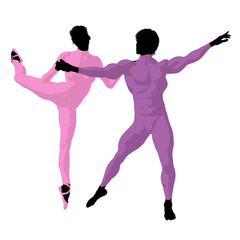 Ballet Couple Illustration Silhouette © Kathy Gold