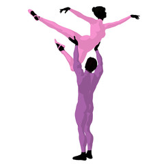 Ballet Couple Illustration Silhouette © Kathy Gold