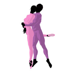 Ballet Couple Illustration Silhouette © Kathy Gold