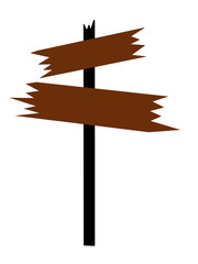 Brown Wooden Sign Art Illustration