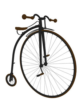 Penny Farthing Bicycle Art Illustration