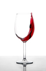 moving red wine glass