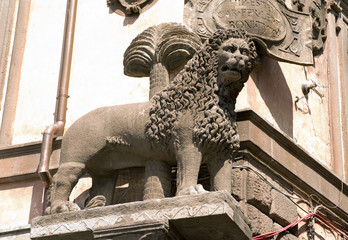 Viterbo - Leone simbolo della città - piazza del plebiscito
