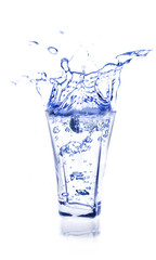 Glass with water splash