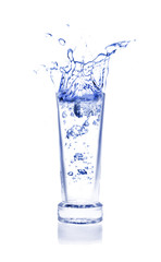 Glass with water splash