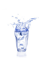 Glass with water splash
