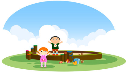 Children on a children's playground