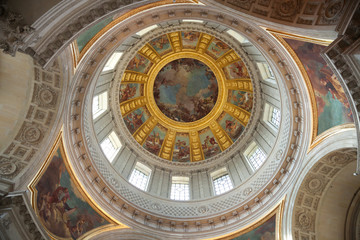 Fototapeta na wymiar Dome of Les Invalides, Paris. Interior view