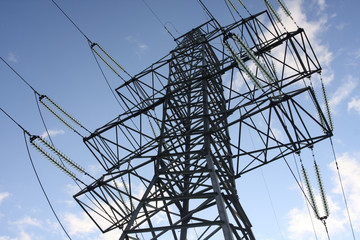 Electric pylon and power lines.