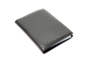 New black organizer for cards isolated on white background.