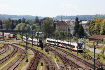 Swiss rail station in Kreuzlinge, Switzerland.