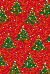 Christmas trees seamless vector wallpaper