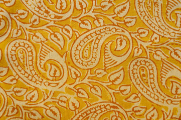 Printed Indian fabric with traditional design
