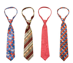 Set of man's ties isolated