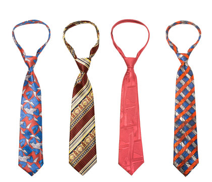 Set of man's ties isolated