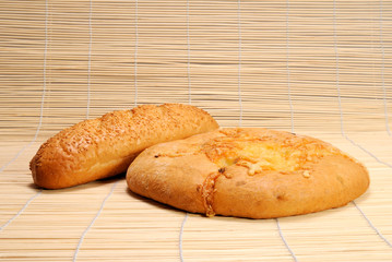 French baguette and Bread with cheese