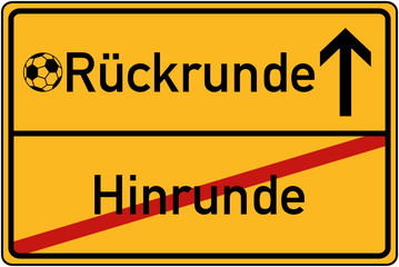 Fototapeta premium Ortstafel Hin- und Rückrunde