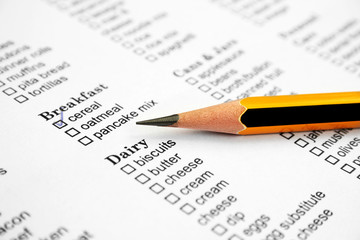 Obraz premium Breakfast list