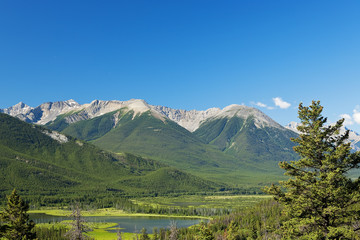 Mountain View of the Canadian Rockies, with Text Space