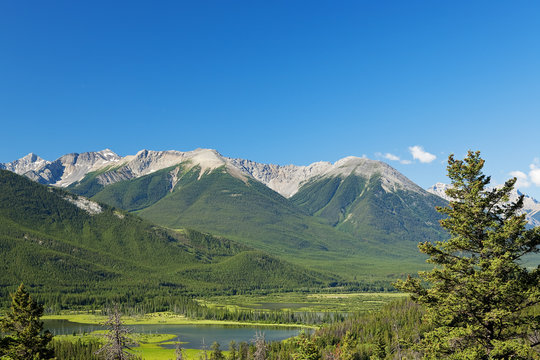 Mountain View of the Canadian Rockies, with Text Space