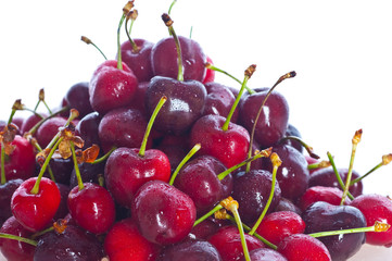 Ripe juicy sweet cherries.