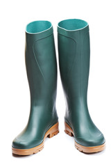 Green rubber boots