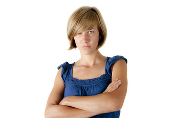 Young woman looking into the cam