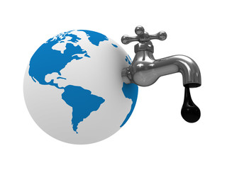 Oil stocks on earth. Isolated 3D image