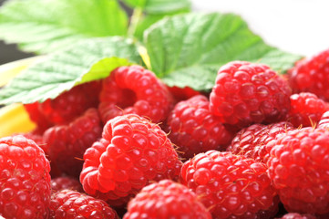 Ripe red raspberries