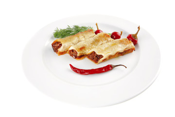 italian cannelloni and peppers