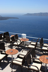 Cafe at edge sea on rock