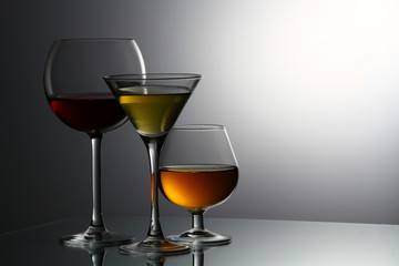 various alcoholic beverages