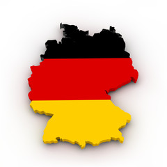Deutschland, Landkarte mit Flagge