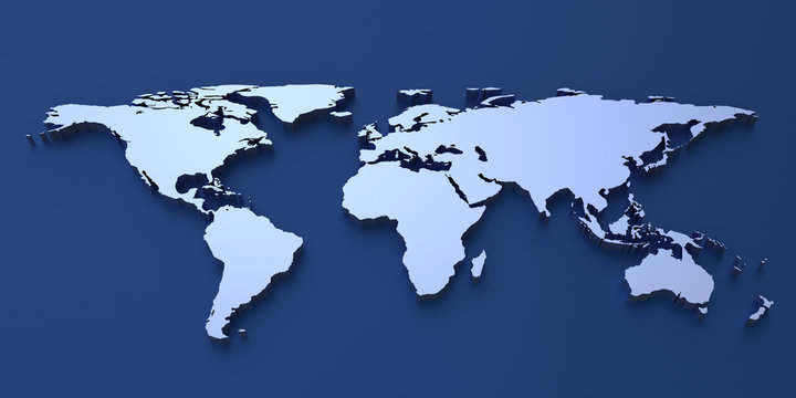 Fototapeta 3D render  world map