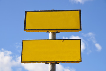 blank yellow sign