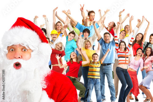 Stock photography of group of happy people. christmas party. isolated "Happy Christmas People" Stock photo and royalty-free images on Fotolia