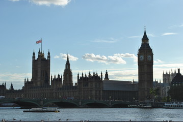 Fototapeta na wymiar Big Ben and Parliament by the Thames, London, UK