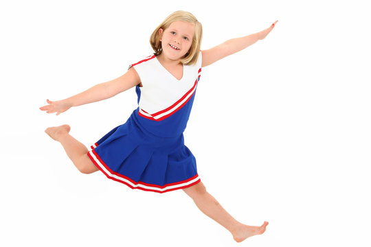 Adorable 7 Year Old In Cheerleader Uniform