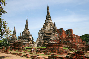 Obraz premium Ruins in the ancient city of Ayutthaya, Thailand.