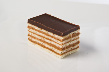 piece of a chocolate cake on plate