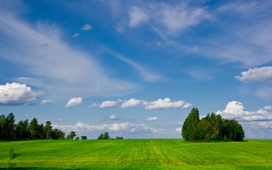 Summer landscape with clouds