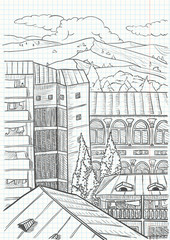 city landscape drawing
