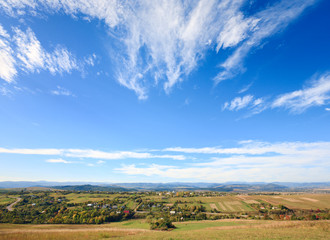 Obraz premium autumn hilly country valley view