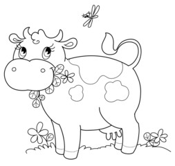 Simpatica mucca da colorare