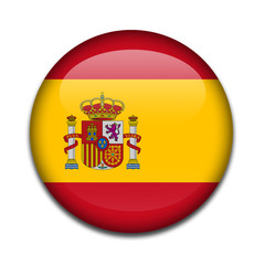 Obraz premium Chapa bandera de España con escudo