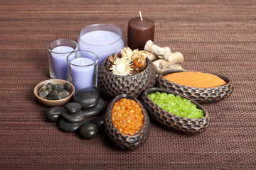 Spa stones and bath salt