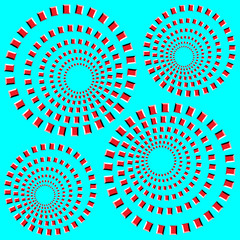 mouvement apparent. cercle de rotation excentrique. illusion d& 39 optique
