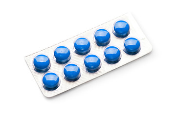 Pack of pills isolated on white