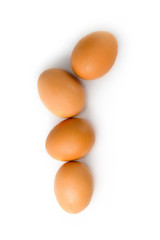 Eggs isolated on the white background